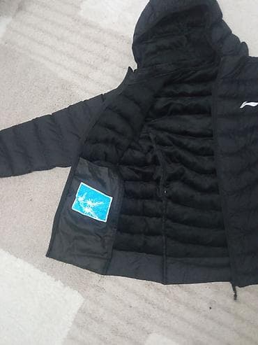 nike tech flece: Куртка с капюшоном, черная на мальчика 9-11 лет - Теплая стеганая — 2