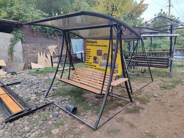 садовые столы и стулья: Бакча селкинчеги Металл, Жөлөнгүчү менен, Чатыры менен — 15