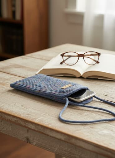 Небольшая сумка через плечо, выполненная вручную. - Материал: плотный