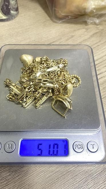 жетон: Золотые украшения, лот Состав лота по фото: - Цепочка круглого звена — 3
