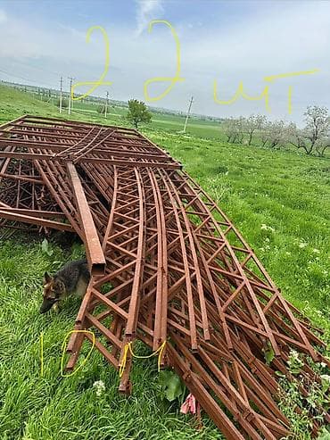 Металлическая ферма, Форма: Арка, Длина: 10 м, Антикоррозийная обработка