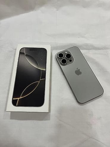 iphone cs max: IPhone 16 Pro, Б/у, 256 ГБ, Natural Titanium, Чехол, Кабель, Коробка, 88 % — 1