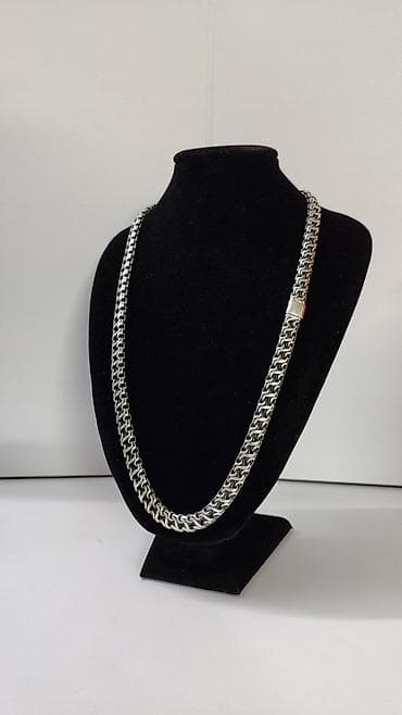 мужской цепочки: Комплект "Гермес" Серебро 925 проба Цепь 76 гр Ширина 8.5 мм Браслет — 3