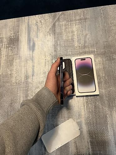 телифон айфон: IPhone 14 Pro, Б/у, 128 ГБ, Deep Purple, Чехол, Коробка, 86 % — 4