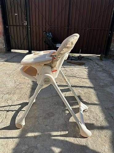 teddy bear: Детский стульчик для кормления бежевый - Просторное сиденье с мягким — 2