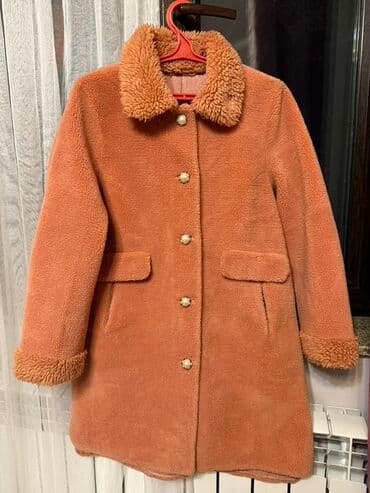 зимние куртки женские больших размеров недорого: Пальто, Бушлат, Осень-весна, Овечья шерсть, По колено, Двубортная модель, M — 2