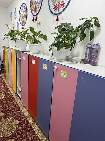 Детские шкафчики для раздевалки (модульная секция) - Яркие фасады в