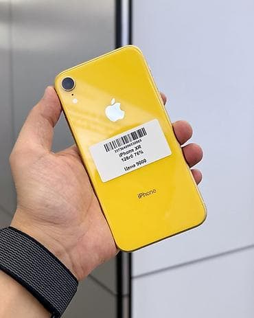 iphone xr osh: IPhone Xr, Б/у, 128 ГБ, Желтый, Защитное стекло, В рассрочку, 76 % — 2