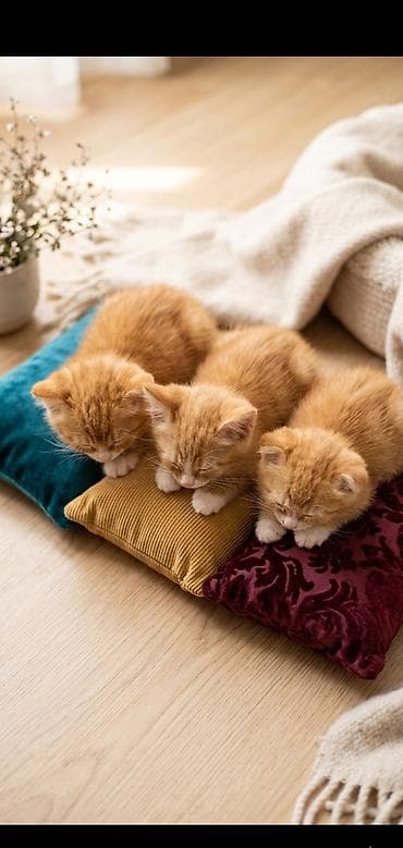 британская кошка бишкек: Скотиш Страйт (Шотландская прямоухая), 1 месяц, Мальчик, Рыжий, Приучена к лотку — 3