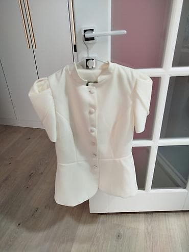 пиджак для девочки: Женская блуза-жакет Yata Brand, размер M - Цвет: молочный (айвори) - — 1