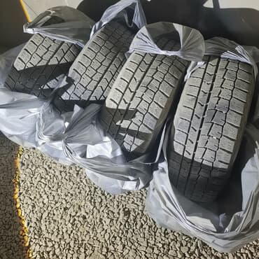 14 темир диска: Шины 215 / 60 / R 17, Зима, Б/у, Комплект, Легковые, Япония, Dunlop — 1