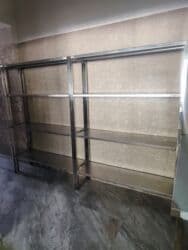 оборудование для магазина бу: Промышленные стеллажи и рабочие столы из нержавеющей стали. - — 2