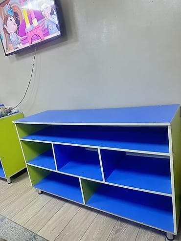 Тумба и подставка для телевизора, Напольная, ЛДСП, цвет - Синий