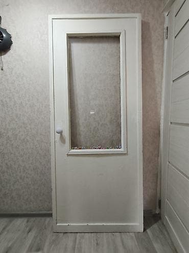 Балконная дверь, Б/у, Со стеклом, Деревянная