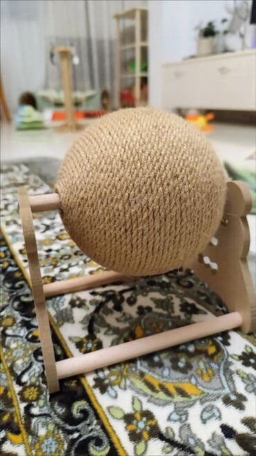 Грызуны: ⸻ Игрушка-когтеточка для кошек — прочный катящийся мяч из бумажной — 3