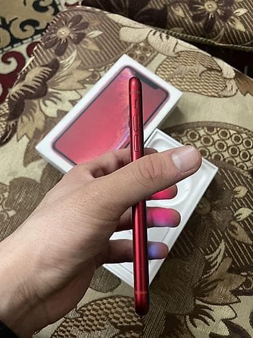 iphone xс: IPhone Xr, Б/у, 64 ГБ, Красный, Коробка, 77 % — 2