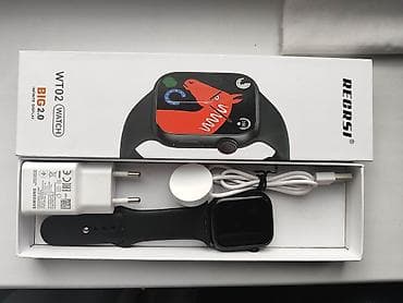 Смарт-часы с прямоугольным сенсорным экраном и черным силиконовым — 5