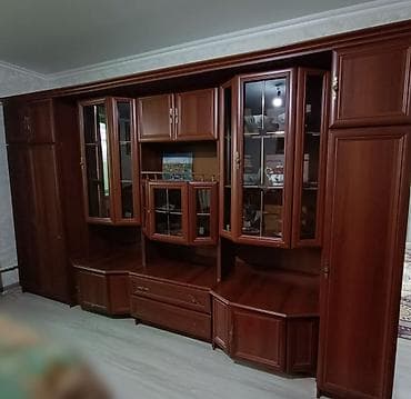 Гарнитур для зала, Б/у, Шкаф, МДФ, Самовывоз, цвет - Коричневый at lalafo.kg Гарнитур для зала, Б/у, Шкаф, МДФ, Самовывоз, цвет - Коричневый