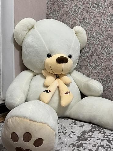 колокольчик: Большой плюшевый мишка - Цвет: молочный/кремовый - Размер: очень — 2