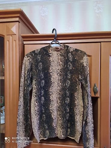 Водолазка, Классическая модель, Трикотаж, Польша, Леопардовый принт