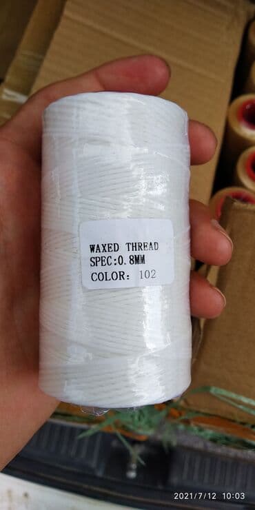 купить набор для работы с кожей: Вощенные нити (воск шыбалган жиптер) Нить для шитья кожи Круглые 0.4 — 5