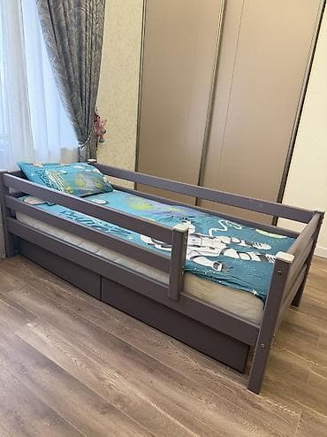 Полки, стеллажи: Детская односпальная кровать, Новый, Для девочки, Для мальчика, С матрасом, Самовывоз, Платная доставка — 1