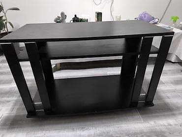 Тумба и подставка для телевизора, Напольная, ЛДСП, цвет - Черный