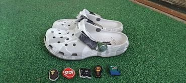 Кроксы Crocs Classic Clog в камуфляжном принте (светло‑серые/белые — 1