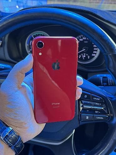 IPhone Xr, Б/у, 64 ГБ, Красный, Защитное стекло, Чехол, 77 %
