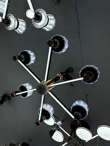 кристалы: Современная потолочная люстра с LED-подсветкой и декоративными — 1