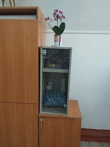 Настенный шкафчик/витрина с прозрачной дверцей. - Материал: ЛДСП под at lalafo.kg Настенный шкафчик/витрина с прозрачной дверцей. - Материал: ЛДСП под