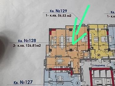 Недвижимость: 3 комнаты, 127 м², Асанбай мкр Элитка, 17 этаж, ПСО (под самоотделку) — 2