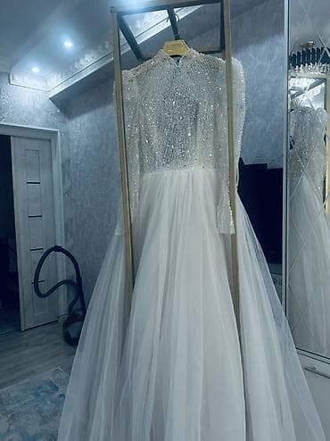 серебро эксклюзивное: Свадебное платье в классическом стиле «принцесса». - Лиф полностью — 1