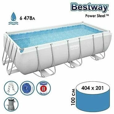 404/201/100см. Bestway 56441 BW Каркасный бассейн Power Steel, 6478л — 9