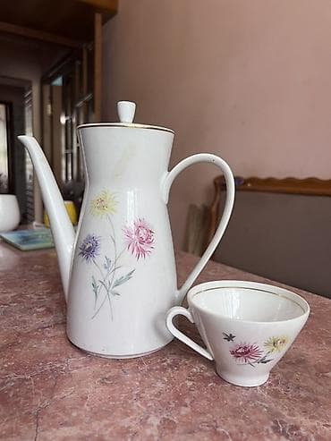 жёлтый: Фарфоровый кофейный набор Freiberg Porzellan (ГДР) - Производитель — 1