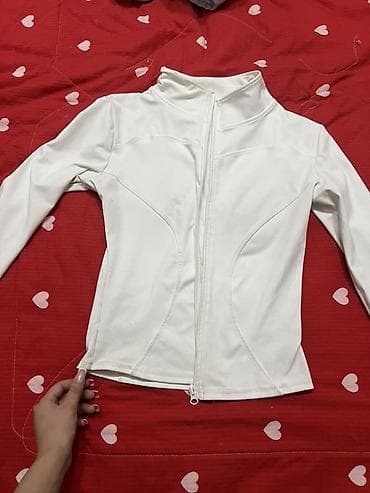 женские пояса для чулок: Женская белая кофта/толстовка на молнии. - Цвет: белый, однотонный - — 2