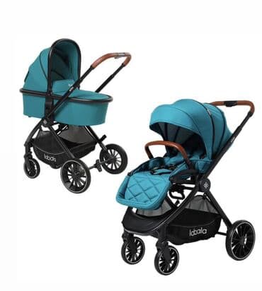 пользовались: Коляска, цвет - Голубой, Б/у — 1