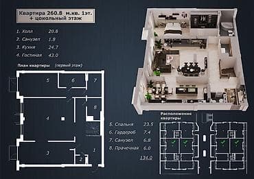 дома не дорого: 5 и более комнат, 280 м², Элитка, 1 этаж, Косметический ремонт — 1
