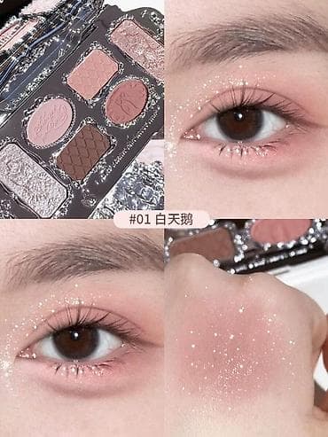 ершик для брекетов: Палетка теней для век Flower Knows Swan Ballet Series + кисть - — 2