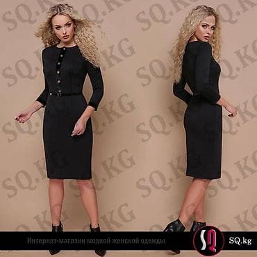 Күнүмдүк көйнөк, Күз-жаз, Кыска модель, Трикотаж, Түз, M