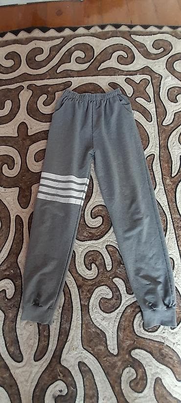 Сырт кийим: Серые спортивные брюки - Цвет: темно‑серый меланж - Прямой силуэт — 1