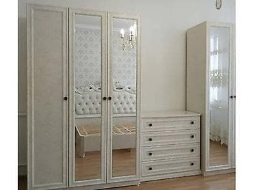 casa bella: Спальный гарнитур, Б/у, Двуспальная кровать, Шкаф, Комод, Италия, Дерево, Самовывоз, цвет - Бежевый — 3