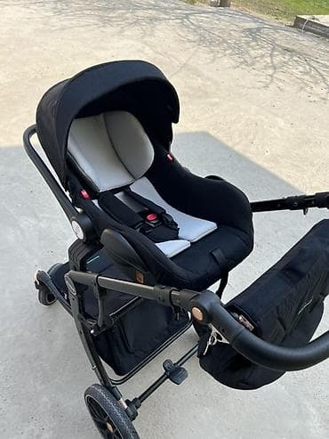 новорождённым: Коляска, Другой бренд, цвет - Черный, Б/у, Самовывоз, Платная доставка — 6