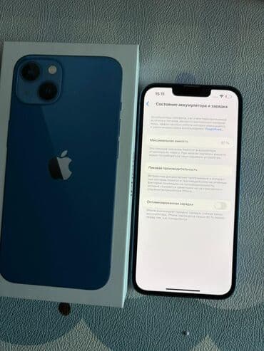 dell 5400: IPhone 13, 128 ГБ, Синий, Коробка, 87 % — 3