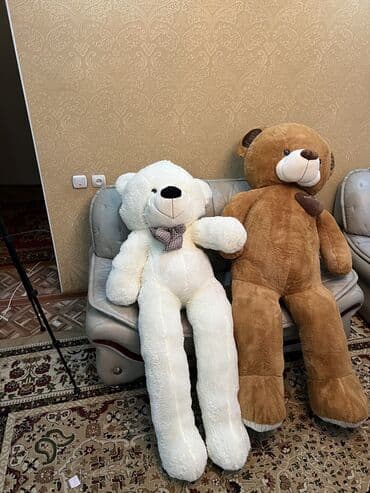 мишка белый: Плюшевый медведь в полосатом свитере Мягкая игрушка Размер 1 метр — 2