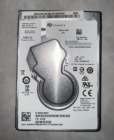 Техника и электроника: Накопитель для ПК, Б/у, Seagate, HDD, 2 ТБ, 2.5", Для ПК — 1