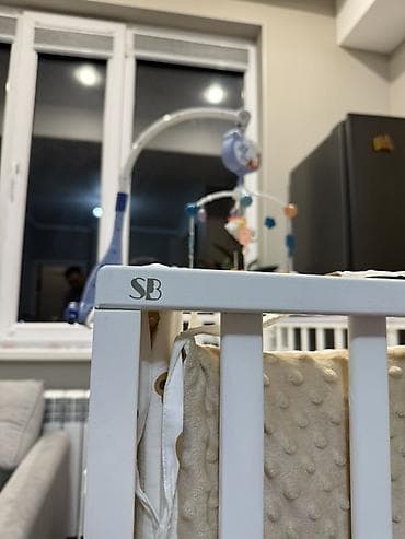 детские кроватки новые: Детская кроватка SB, белая - Классическая деревянная кроватка с — 3