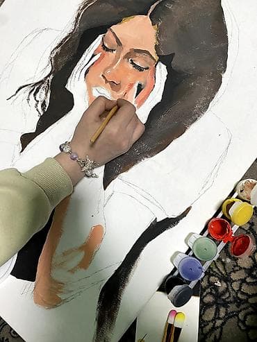 Постельное белье: Картина «Задумчивость» Сүрөттүн өлчөмү 60×70 - Жанр: портрет - — 5