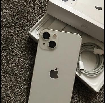 appl: IPhone 13, Б/у, 128 ГБ, Белый, Зарядное устройство, Защитное стекло, Чехол — 2