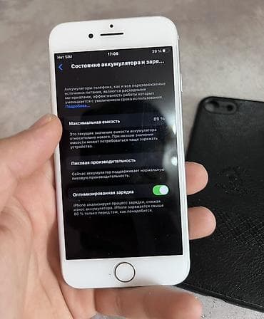 IPhone 8, Б/у, 64 ГБ, Белый, Чехол, 89 %
